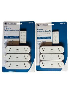 Utilitech Indoor 3-Piece Wireless Outlets with Remote Control- Set of Two